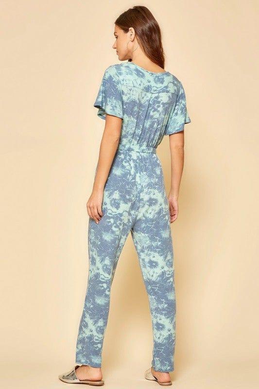 Lorena- knit terry jumpsuit with flutter sleeves - Esme and Elodie