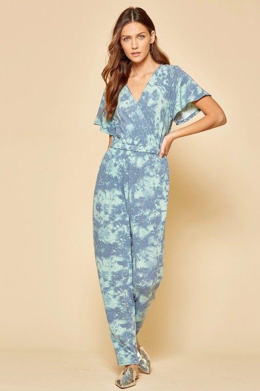 Lorena- knit terry jumpsuit with flutter sleeves - Esme and Elodie
