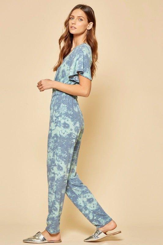 Lorena- knit terry jumpsuit with flutter sleeves - Esme and Elodie