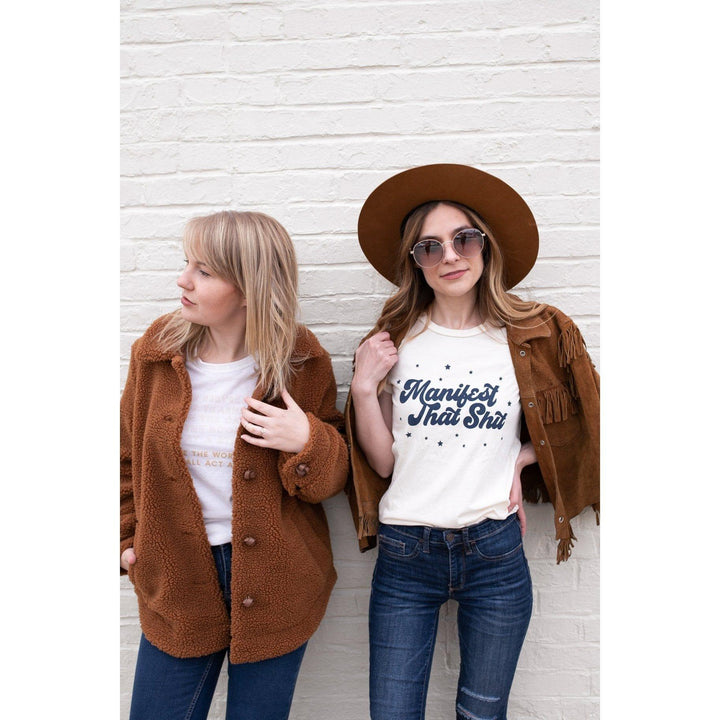 Manifest that $shit- womens and plus size graphic t - Esme and Elodie