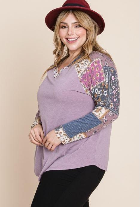 Plus Women's Marian- plus size vneck casual top - Esme and Elodie