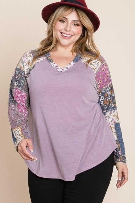 Plus Women's Marian- plus size vneck casual top - Esme and Elodie