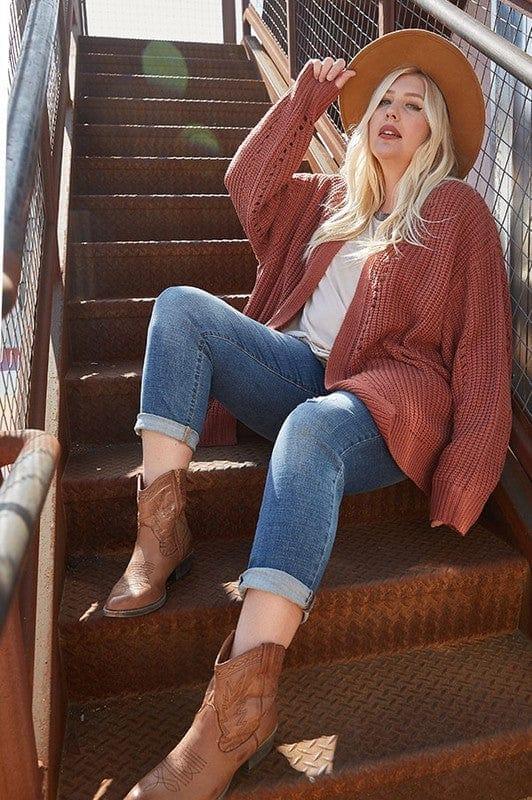 Marsala Wide Knit Cardigan - Esme and Elodie