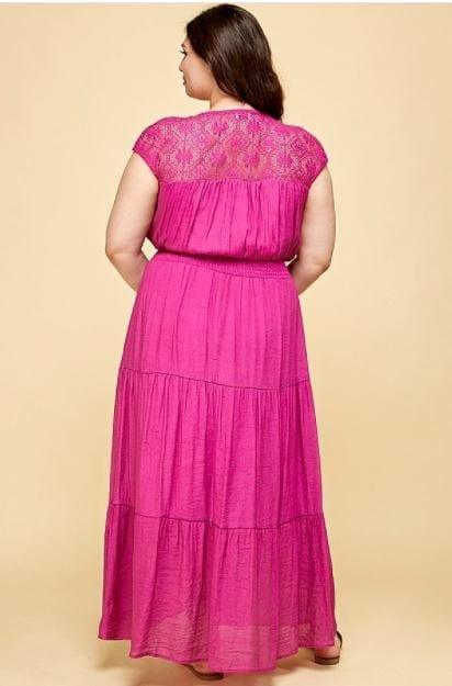 Martini- plus size tier dress with crochet detail - Esme and Elodie
