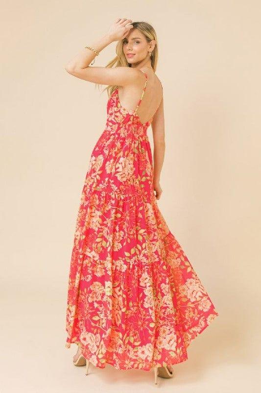 McKenna- womens printed maxi dress with spaghetti straps - Esme and Elodie