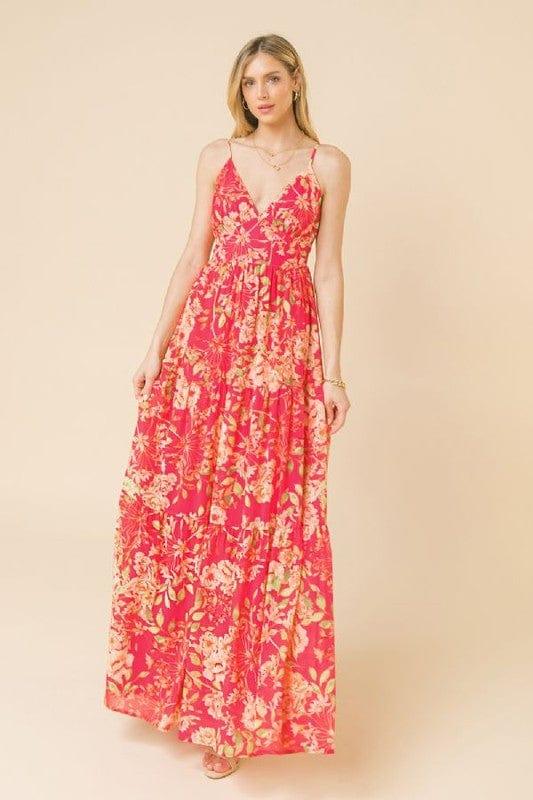 McKenna- womens printed maxi dress with spaghetti straps - Esme and Elodie
