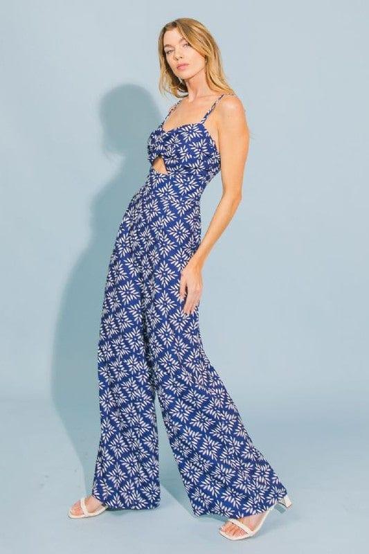 Mediterranean Sea- womens printed woven jumpsuit - Esme and Elodie