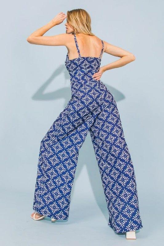 Mediterranean Sea- womens printed woven jumpsuit - Esme and Elodie