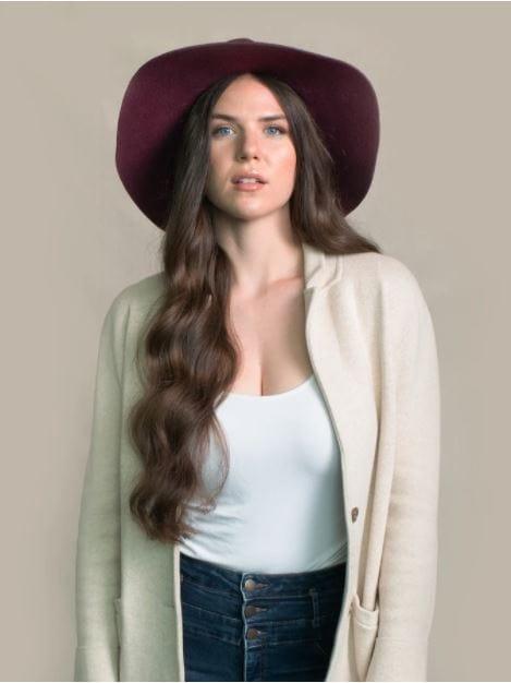 Merlot- wine floppy rimmed fedora - Esme and Elodie