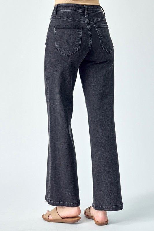 Women's Mid Rise Wife Leg Jeans in black - Esme and Elodie