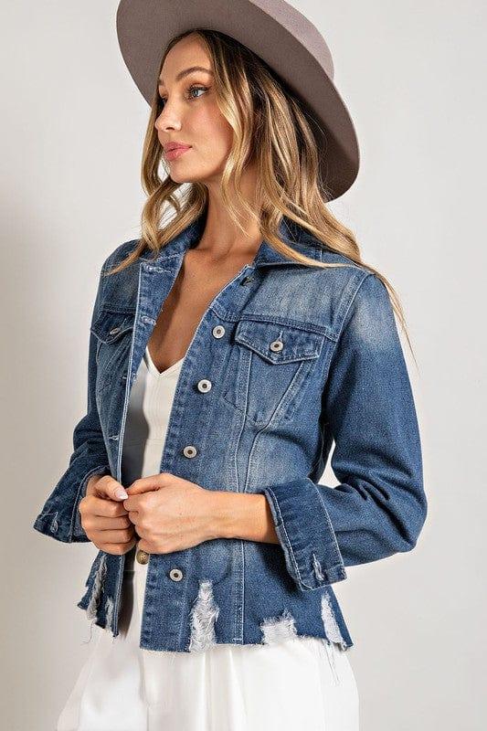 Mineral Washed Denim Jacket - Esme and Elodie