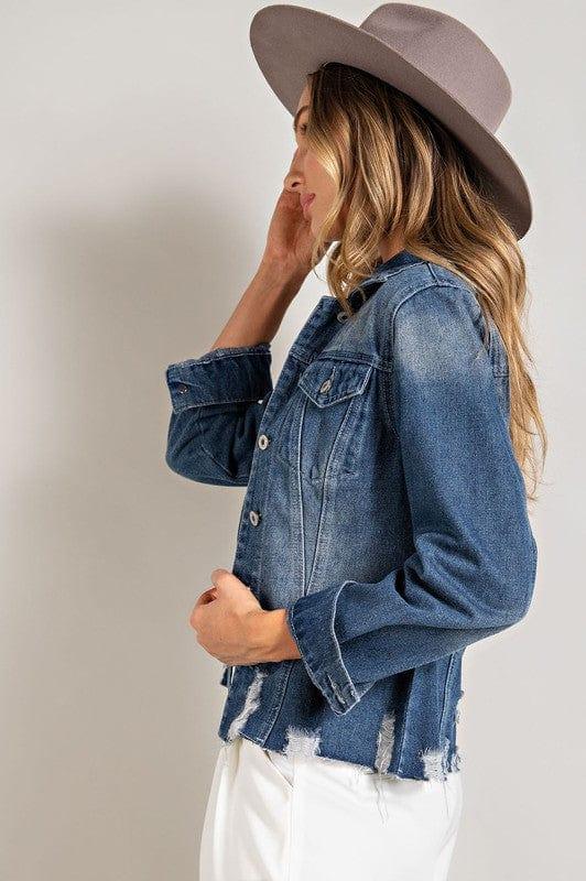 Mineral Washed Denim Jacket - Esme and Elodie