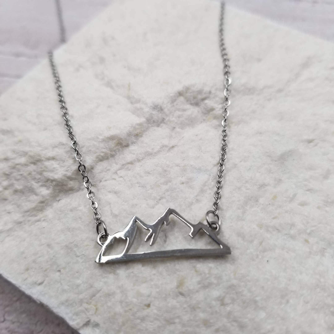 Mountain Cutout Necklace Silver - Esme and Elodie
