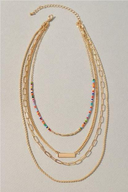 Multi Rainbow layered Necklace - Esme and Elodie