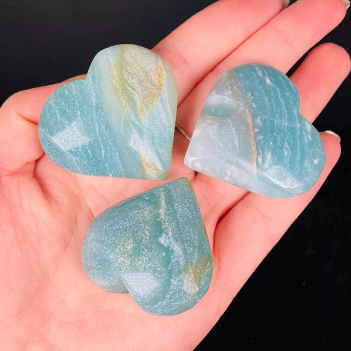 Natural Caribbean Calcite Crystal Heart - Esme and Elodie