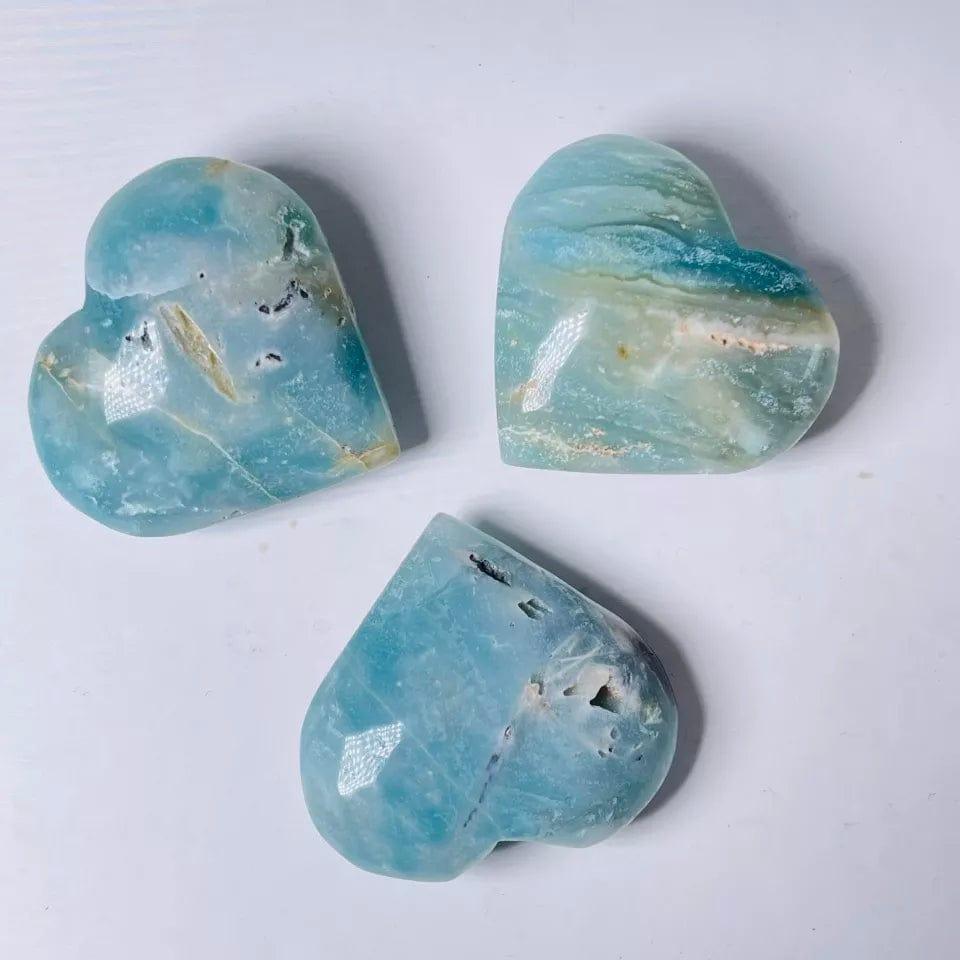 Natural Caribbean Calcite Crystal Heart - Esme and Elodie
