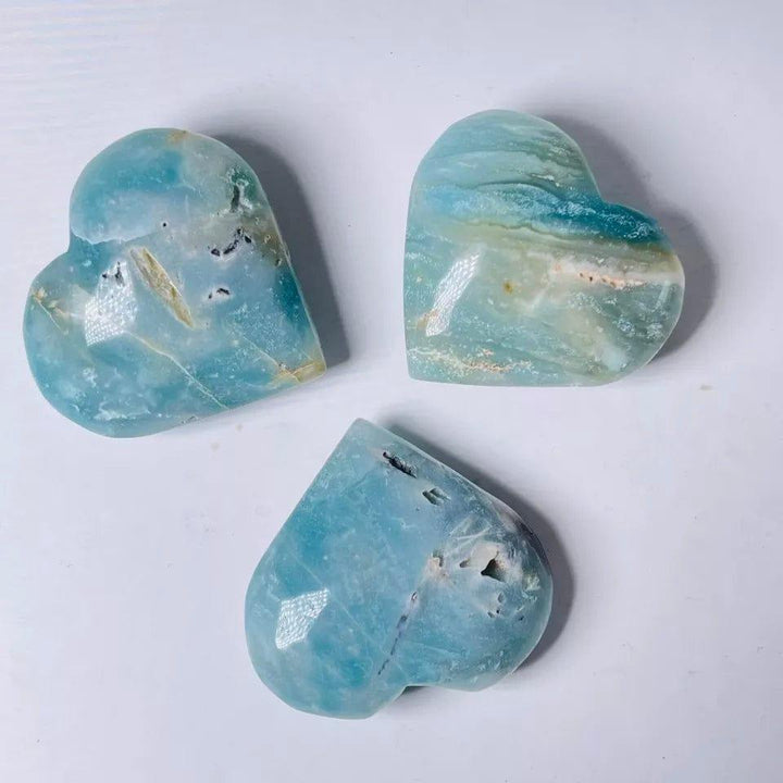 Natural Caribbean Calcite Crystal Heart - Esme and Elodie