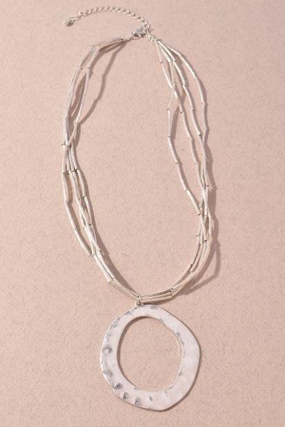 O-face silver statement necklace - Esme and Elodie