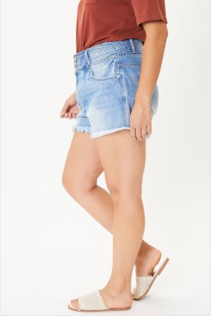 Obi- plus size wide waistband jean shorts - Esme and Elodie