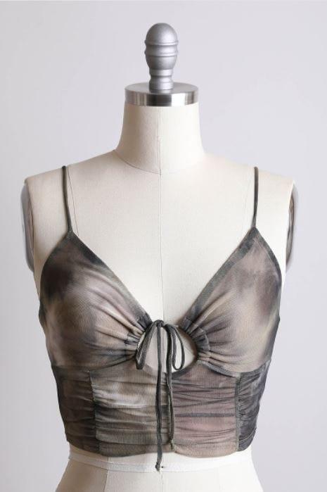 Plus Women's Olive and Black tie bralette - Esme and Elodie