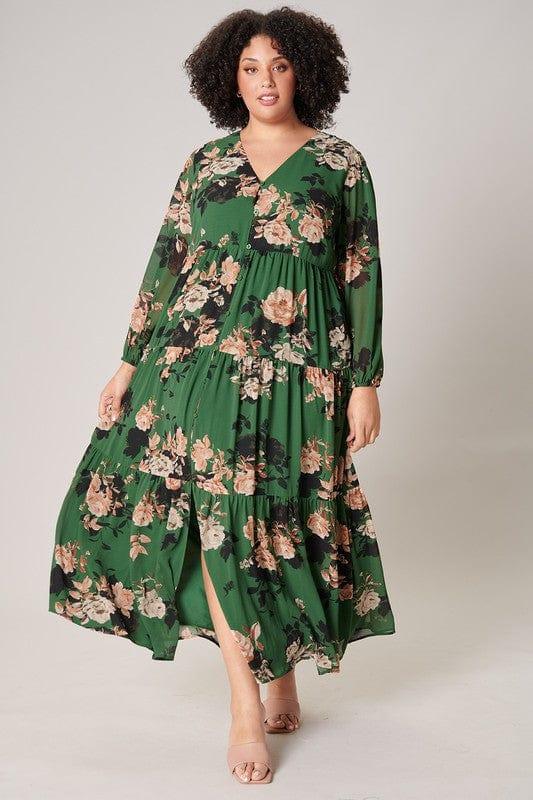 Olive Branch floral long sleeve maxi dress - Esme and Elodie
