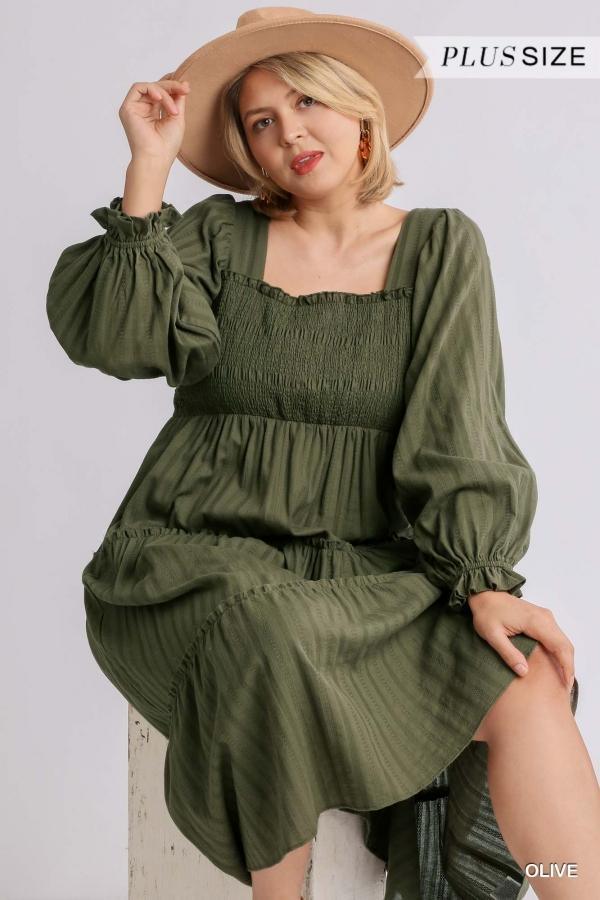 Olive You- plus size tiered peasant maxi dress - Esme and Elodie