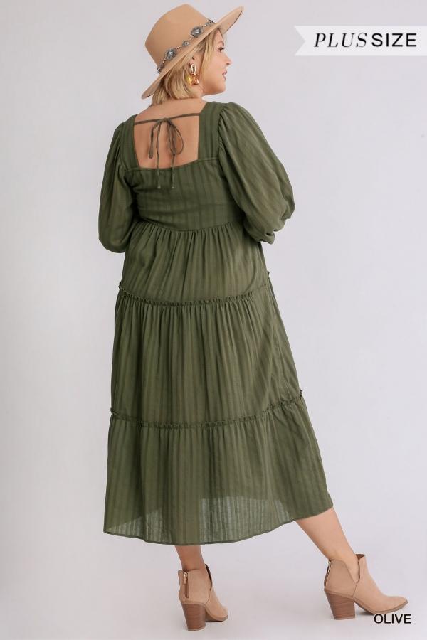 Olive You- plus size tiered peasant maxi dress - Esme and Elodie