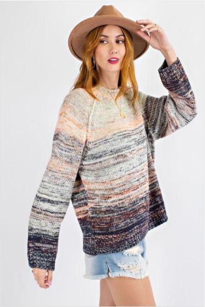 Ombre Sage- women's variegated sweater - Esme and Elodie