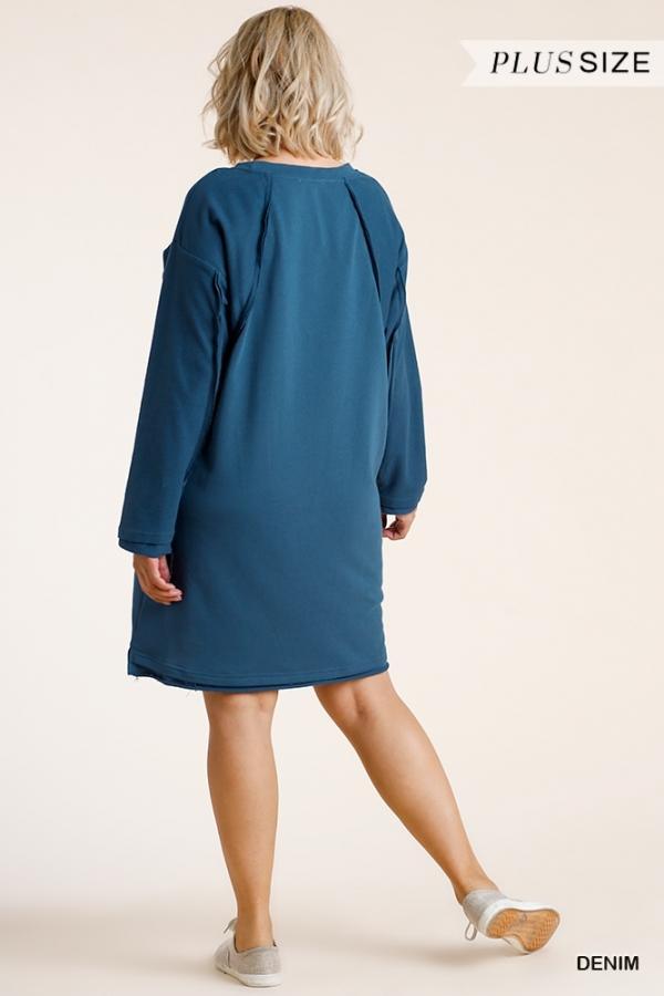 Pacific- plus french terry pocket dress - Esme and Elodie