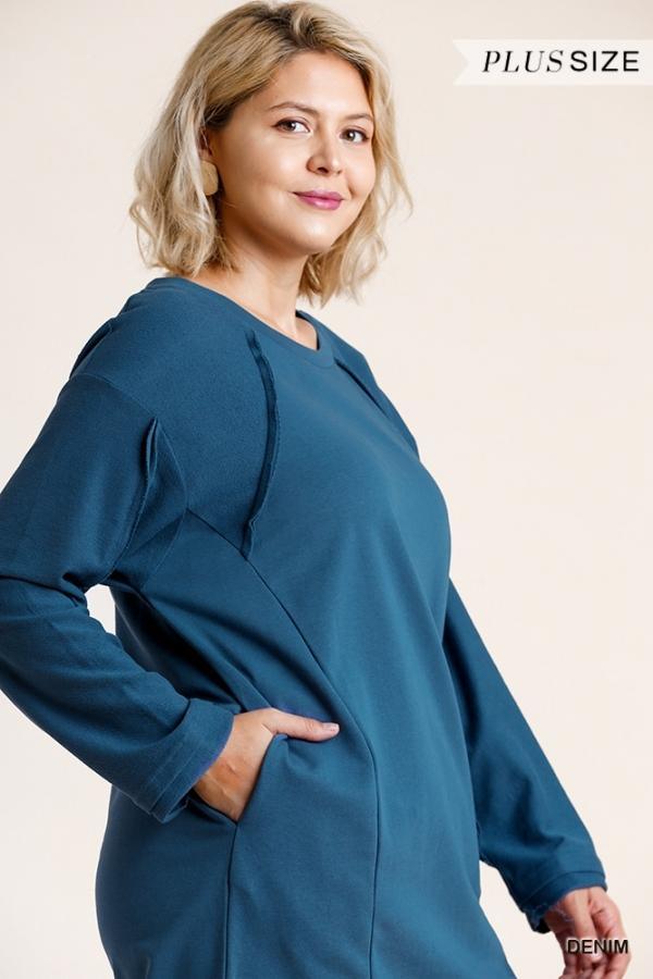 Pacific- plus french terry pocket dress - Esme and Elodie