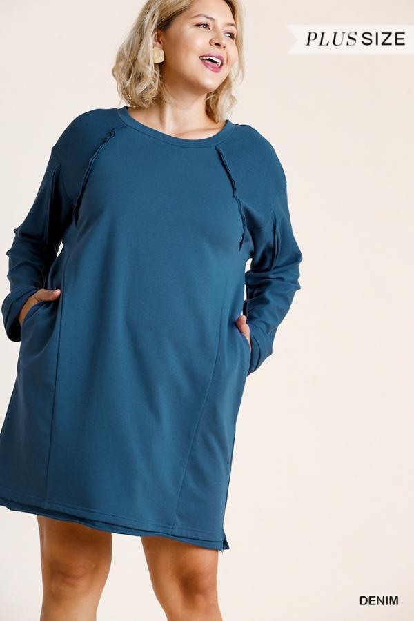 Pacific- plus french terry pocket dress - Esme and Elodie