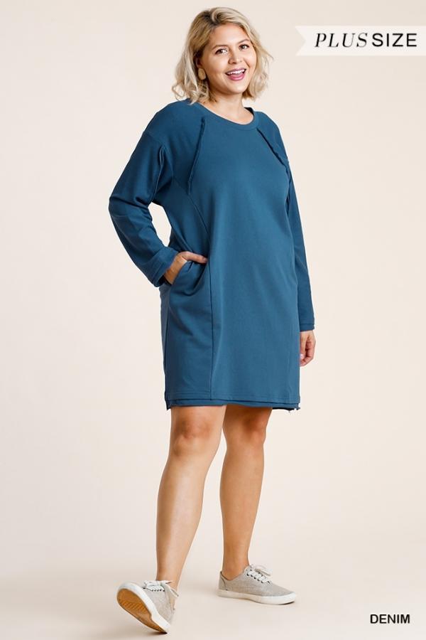 Pacific- plus french terry pocket dress - Esme and Elodie