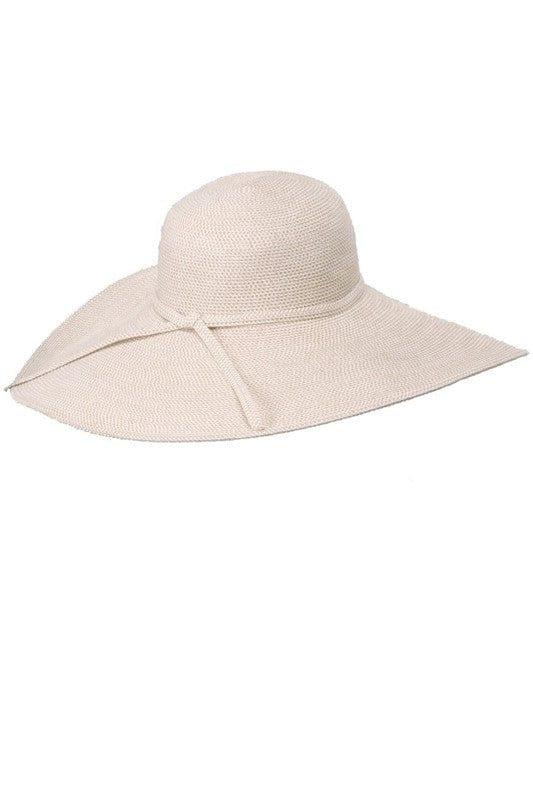 Paparazzi Proof- womens wide brim sunhat in light neutral - Esme and Elodie