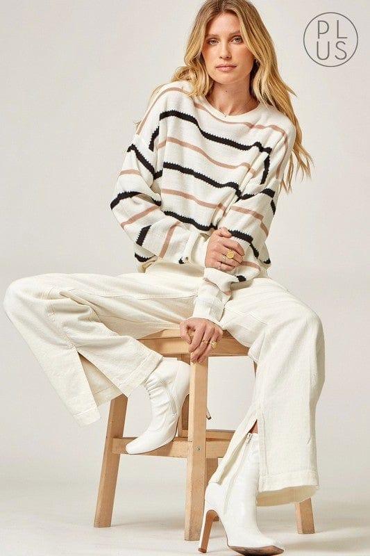 Paris- striped sweater with round neckline - Esme and Elodie