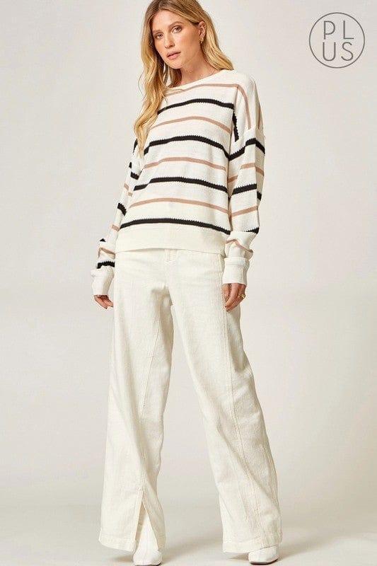 Paris- striped sweater with round neckline - Esme and Elodie