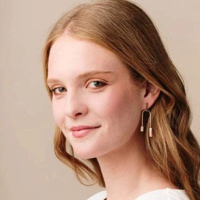 Pink Gold Balance Stone earrings by Scout - Esme and Elodie