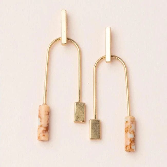 Pink Gold Balance Stone earrings by Scout - Esme and Elodie