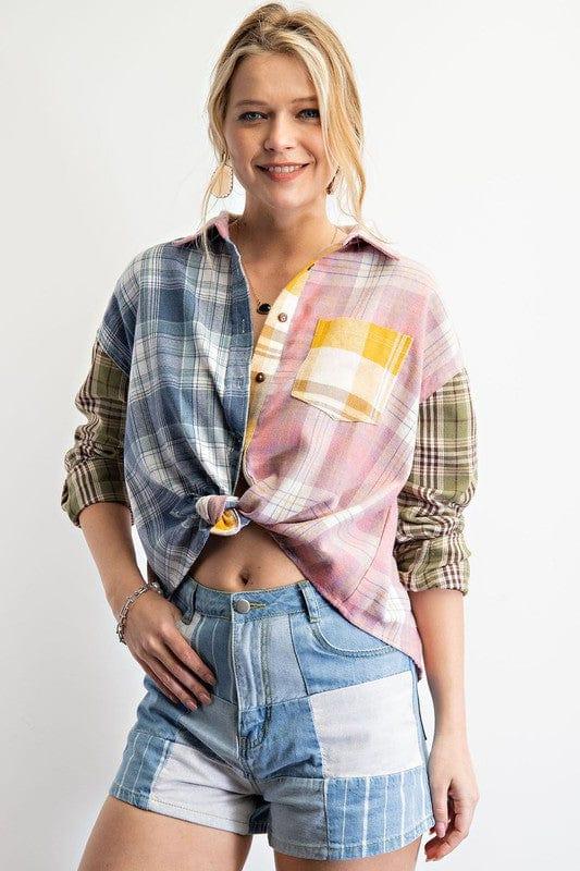Plaid Mix and Match button down by Easel - Esme and Elodie