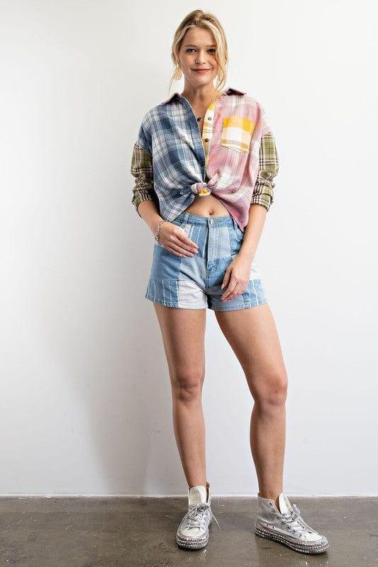 Plaid Mix and Match button down by Easel - Esme and Elodie