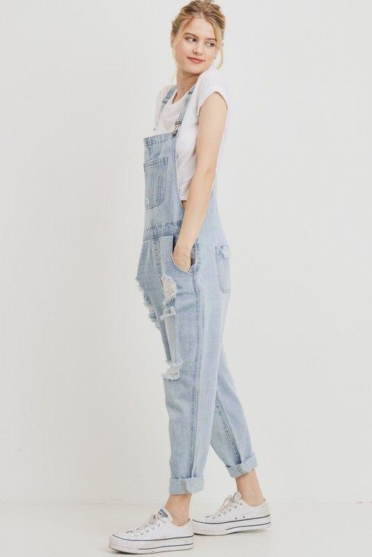 Plus Women's distressed overalls boyfriend fit - Esme and Elodie
