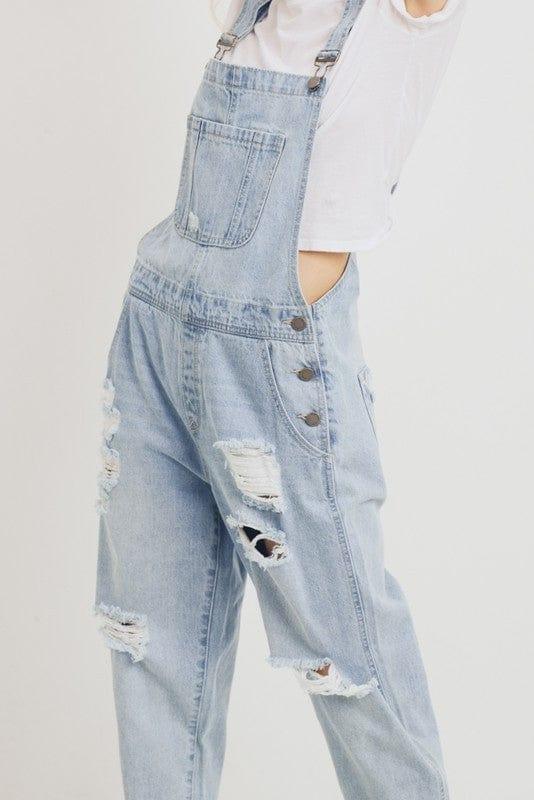 Plus Women's distressed overalls boyfriend fit - Esme and Elodie