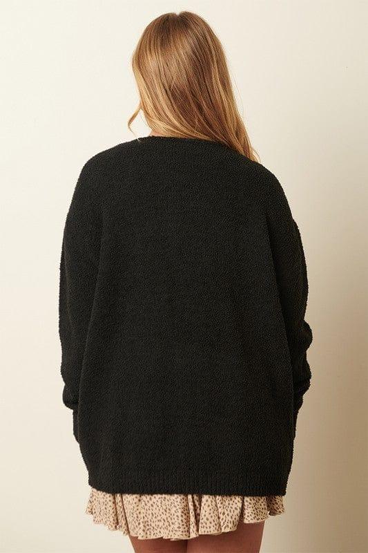 Plus size fuzzy sweater in Black - Esme and Elodie