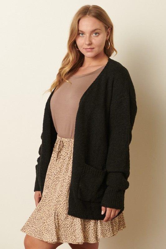 Plus size fuzzy sweater in Black - Esme and Elodie