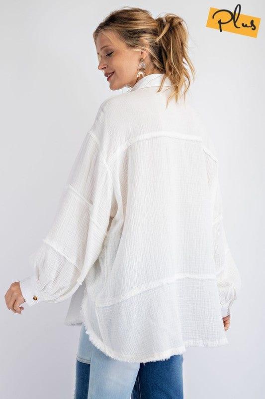 Plus size gauze loose fit shirt - Esme and Elodie