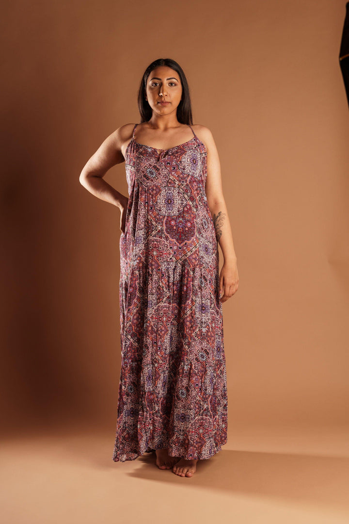 PLUS SIZE PATCHWORK OVERSIZED PRINTED MAXI DRESS - Esme and Elodie