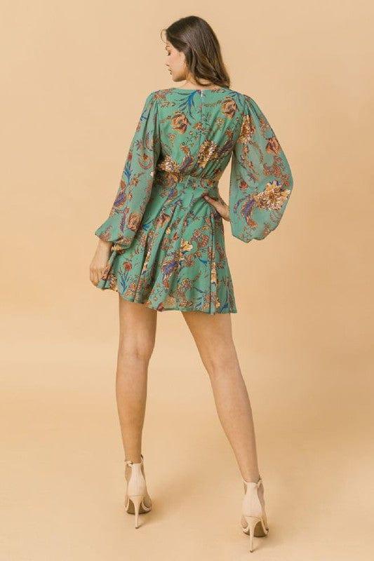Women's Printed mini dress with open sides - Esme and Elodie