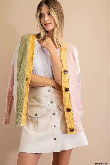 Pull me Closer- womens color block cardigan - Esme and Elodie