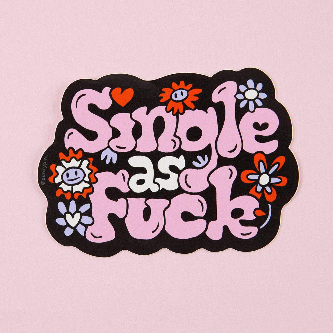 Punky Pins - Single as Fuck Vinyl Sticker - Esme and Elodie