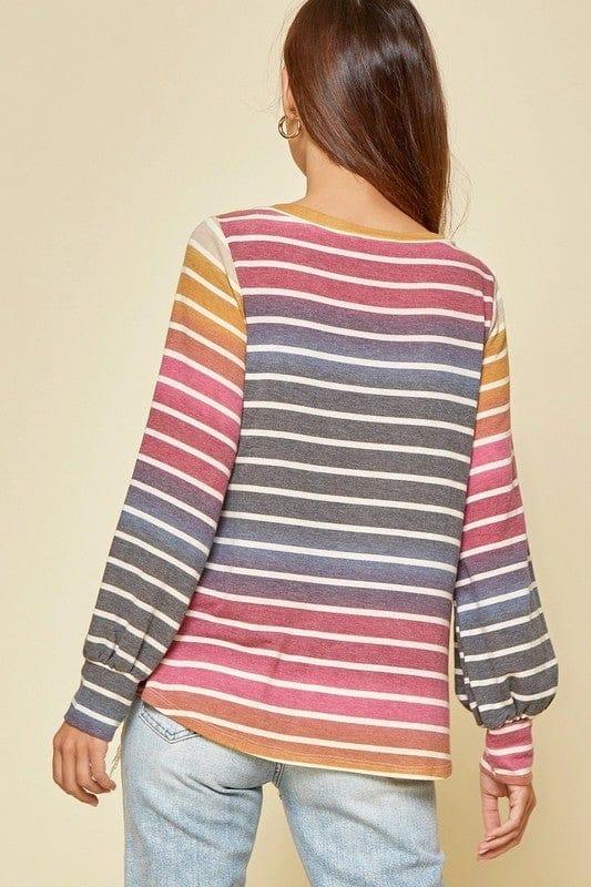 Rainbow Bright- women's striped pull over - Esme and Elodie