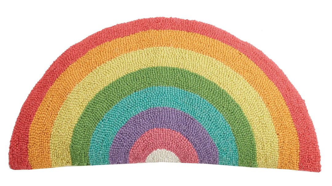 Rainbow Shaped Hand Hooked Lumbar Pillow - Esme and Elodie